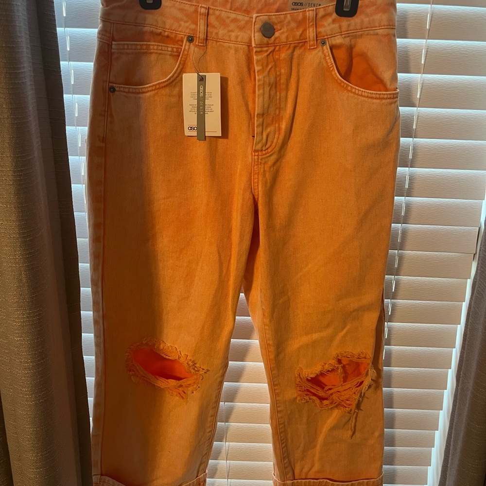 ASOS Size 30 Orange Cropped Jeans